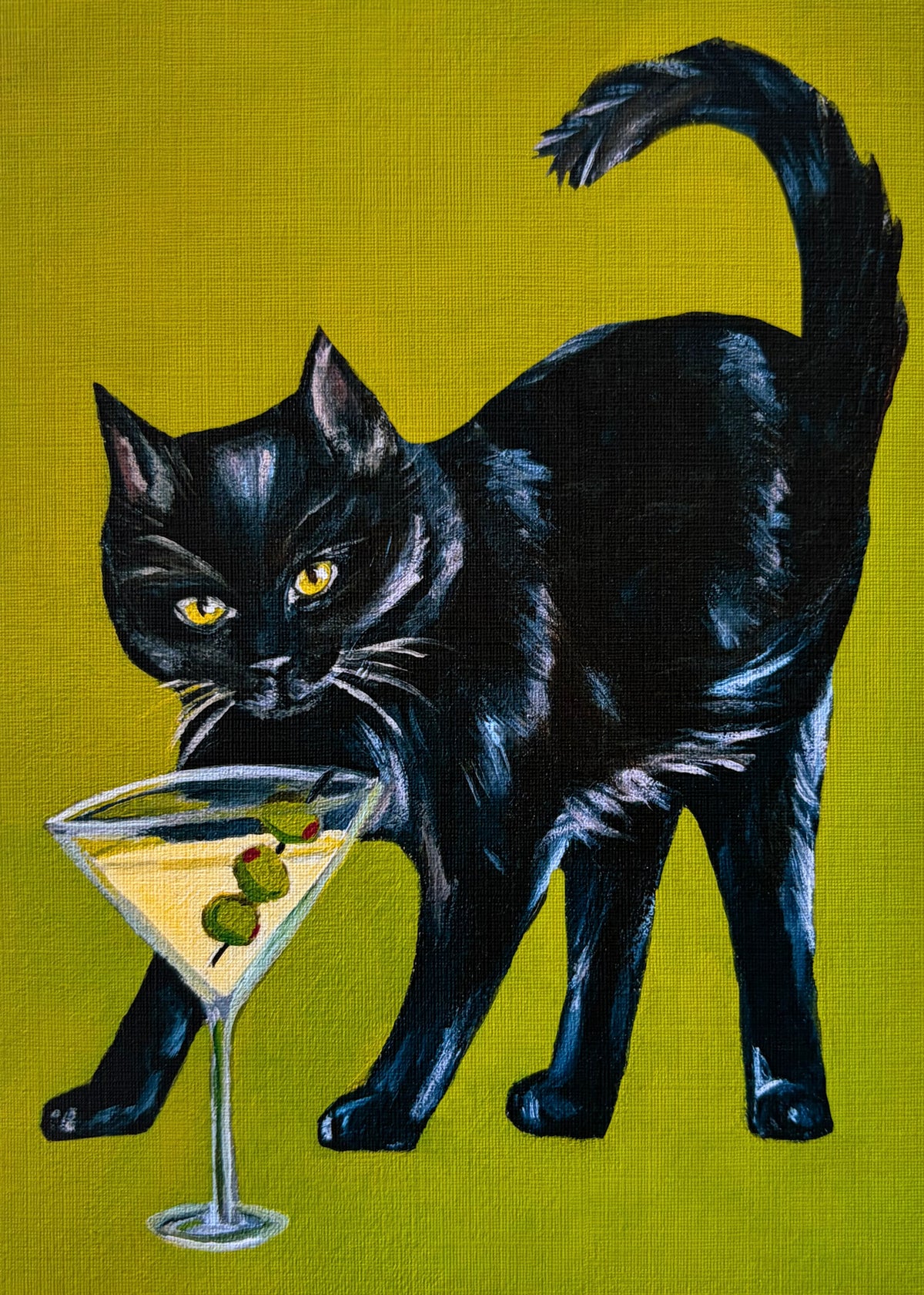 Martini Cat (5x7 in)